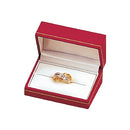 Paper Covered Double Ring Box with Gold Accent