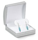Paper Covered Clip Earring Box with Gold Accent and White Interior