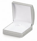 Paper Covered Large Pendant Box with Gold Accent and White Interior