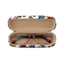 Floral PU Eyewear Case with Coordinating Cloth