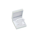 Textured Leatherette French Clip Earring Box with Gold Accent