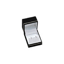 Textured Leatherette Single Earring Box with Gold Accent