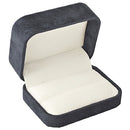 Double Ring Box Wrapped and Lined with Rich Nova Suede