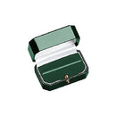 Leatherette Double Ring Box with Gold Accent and Matching Insert