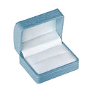 Leatherette Double Ring Box with Gold Accent and White Interior