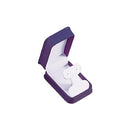 Embossed Leatherette French Clip Earring Box with Cream Leatherette Interior