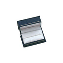Lizard Skin Textured Leatherette Double Ring Box with White Interior