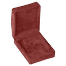 Suede Large Pendant Box with Domed Lids and Matching Interior