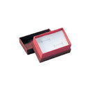 Textured Paper Covered Double Ring Box with White Interior