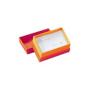Textured Paper Covered Double Ring Box with White Interior