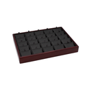 Genuine Wood Mahogany Frame Tray with Leatherette Interior