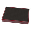 Genuine Wood Frame 35 Ring Tray with Leatherette Interior