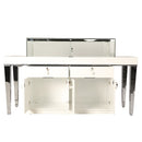 White Gloss Wood with Aluminum Frame Jewelry Display Showcase