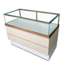 Luxe Jewelry Counter Showcase with Gold Trim