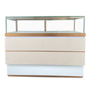 Luxe Jewelry Counter Showcase with Gold Trim