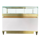 Luxe Jewelry Counter Showcase with Gold Trim