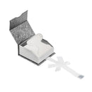 Elegant Paper French Clip Earring Box with a Unique Magnetic Ribbon
