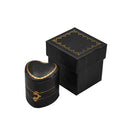 Leatherette Paper Covered  Heart Shaped Single Ring Box with Gold Detailing, Delicate Gold Clasps, and Plush Velvet Inserts
