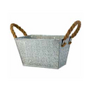 Metal Basket with Cord Handle - 7 3-4" x 5" x 4 3-4"