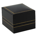 Paper Covered Clip Ring Box with Gold Accent