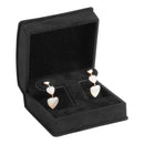Suede French Clip Earring Box with Matching Interior with Ribboned Packer