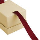 Black Piano Double Ring Box with Ribboned Packer