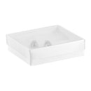White Cotton Filled Cardboard Boxes with Clear Lid