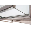 Aluminum Frame Display Case with White Center Panel and Wood Trim