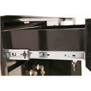 Aluminum Frame Display Case with White Center Panel and Wood Trim