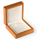 Genuine Hardwood Pendant Box with Leatherette Interior and Matching 2-Piece Packer