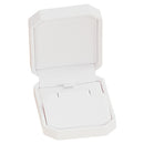 Leather Feel Pendant or Earring Box With A Seam Detail On The Lid