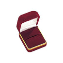 Velvet Single Ring Box with Gold Rims and Matching Insert