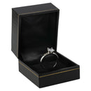 Paper Covered Clip Ring Box with Gold Accent
