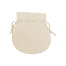 Cream Round Small Velvet Pouch