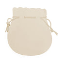 Cream Round  Medium Velvet Pouch