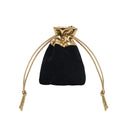 Black Velvet Pouch with Metallic Top