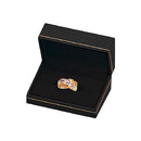 Paper Covered Double Ring Box with Gold Accent